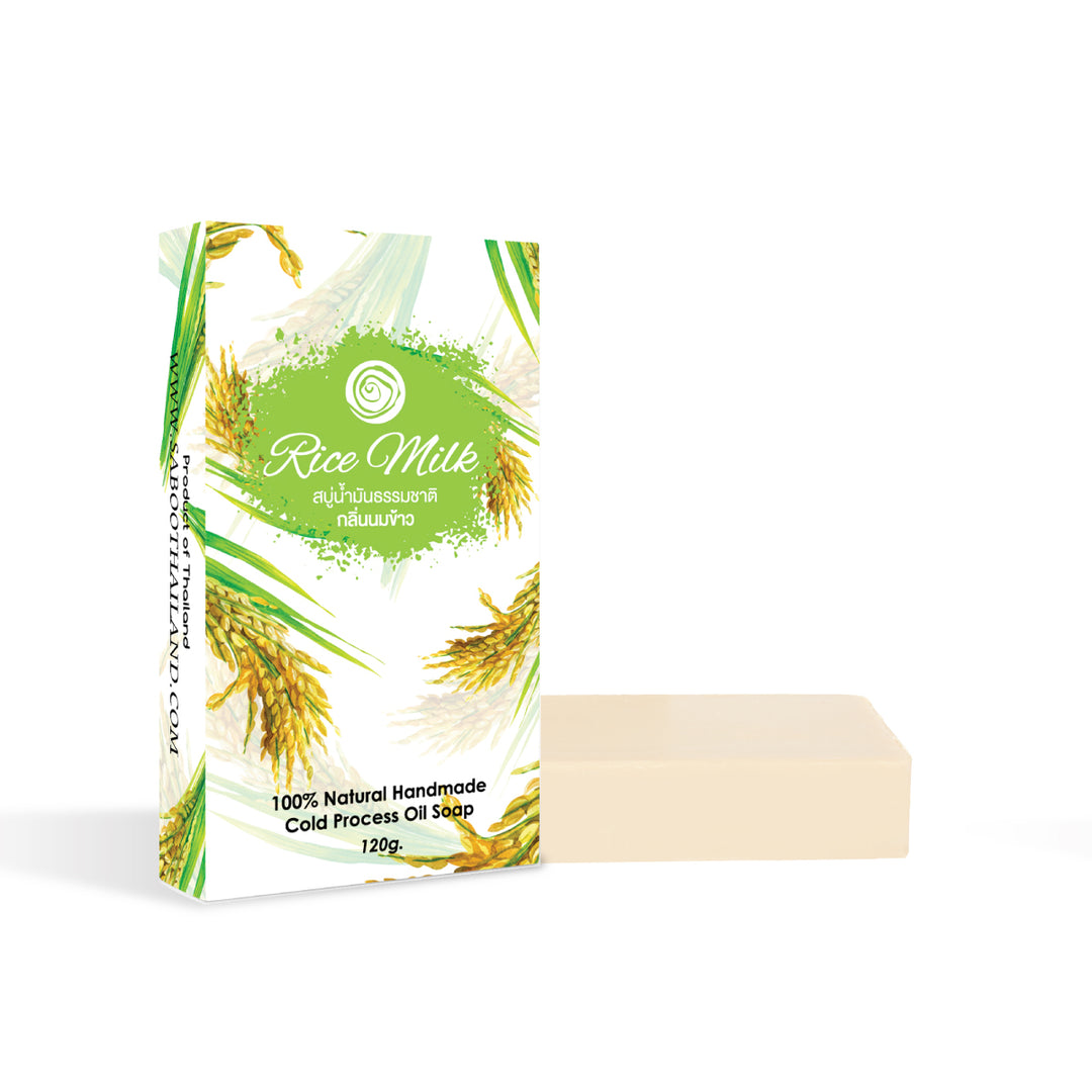 Natural Handmade Cold Process Oil Soap - 120g - Rice Milk