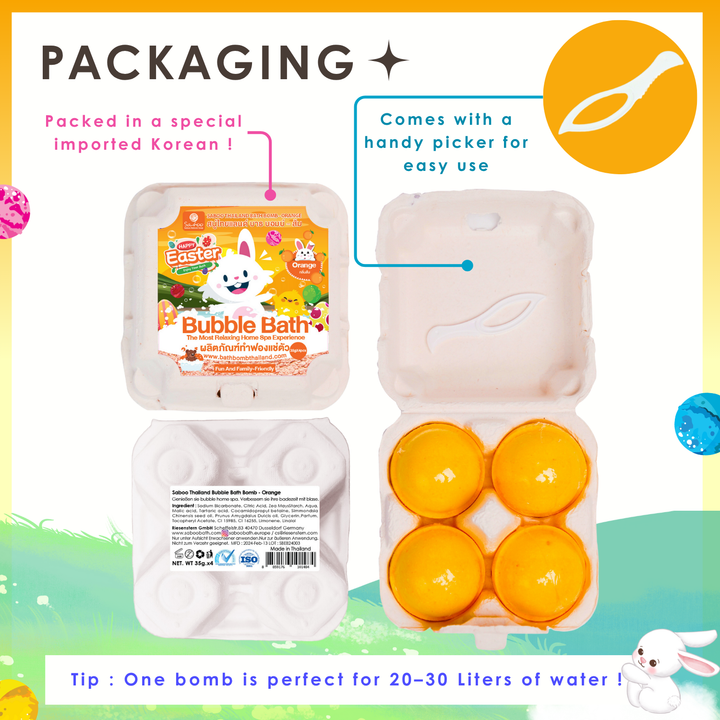 Bubble Bath Bomb - 4PCS Easter Package - 150g - Orange