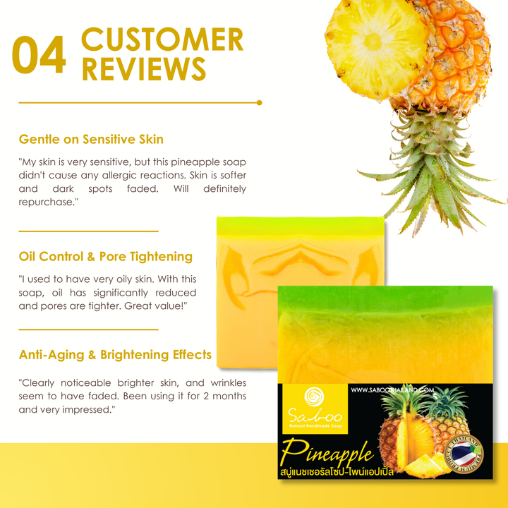 Natural Soap - Square Shape - 100g - Pineapple