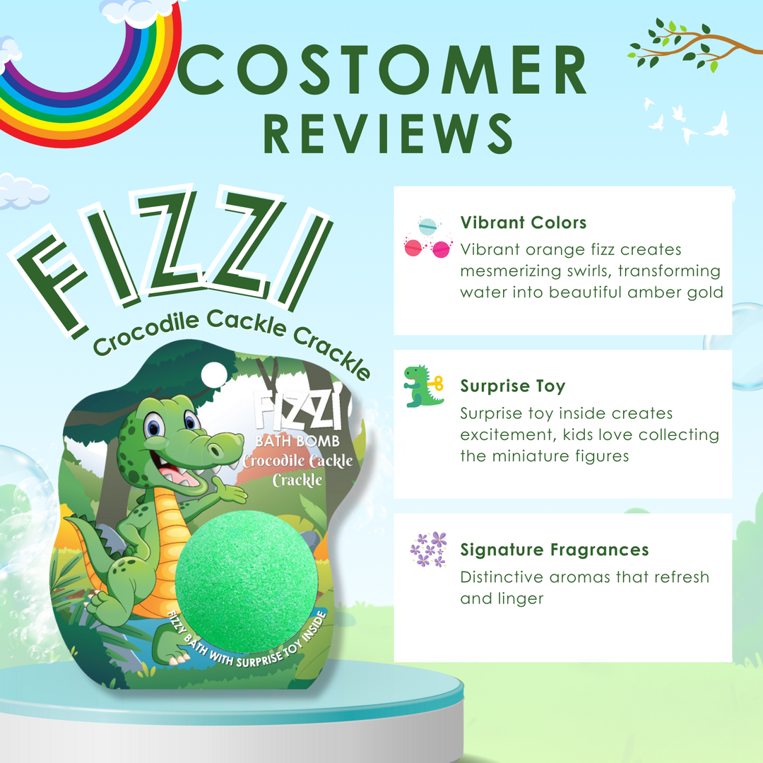 Fizzy Bath Bomb - Jungle Package - 100g - Crocodile Cackle Crackle