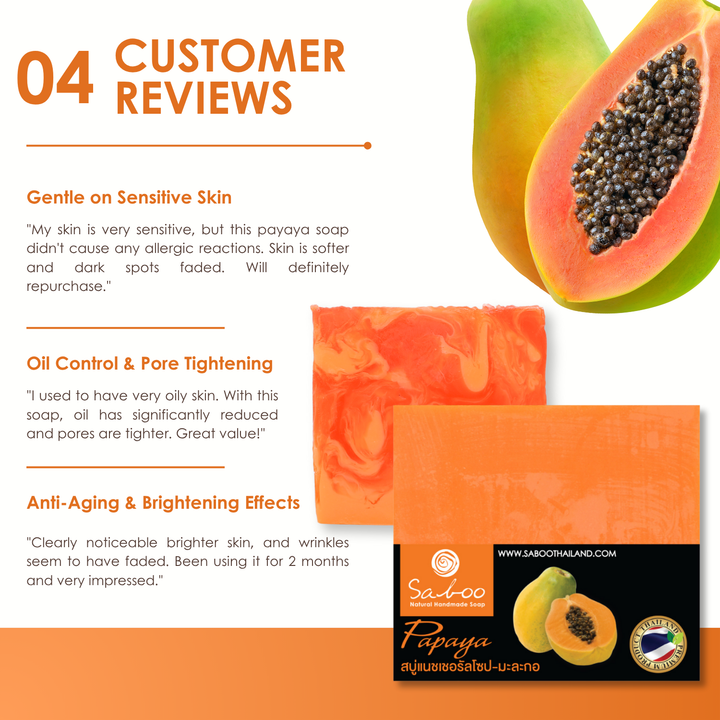 Natural Soap - Square Shape - 100g - Papaya