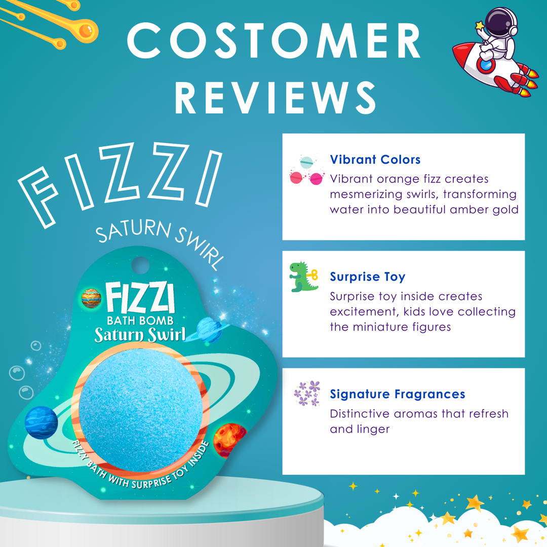Fizzy Bath Bomb - Solar System Package - 100g - Saturn Swirl