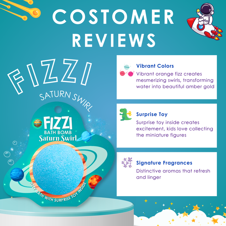 Fizzy Bath Bomb - Solar System Package - 100g - Saturn Swirl