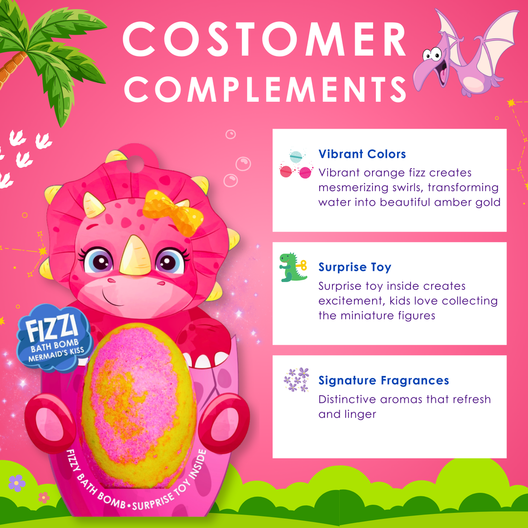 Fizzy Bath Bomb - Dinosaur Package - 180g - Mermaid's Kiss