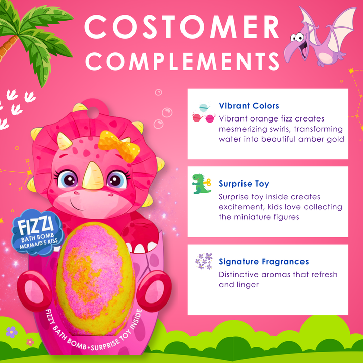 Fizzy Bath Bomb - Dinosaur Package - 180g - Mermaid's Kiss