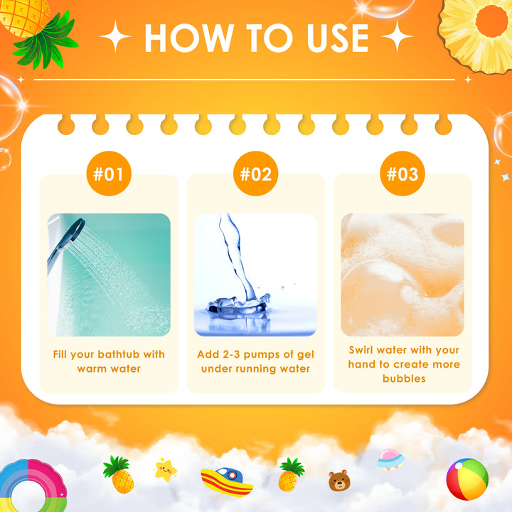 Bubble Bath Gel - 250 ml - Pineapple Pop