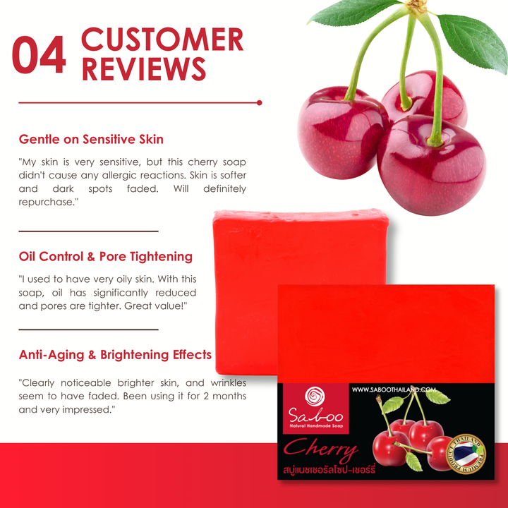 Natural Soap - Square Shape - 100g - Cherry