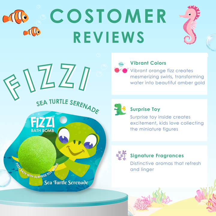 Fizzy Bath Bomb - Sea Animal Package - 100g - Sea Turrle Serenade