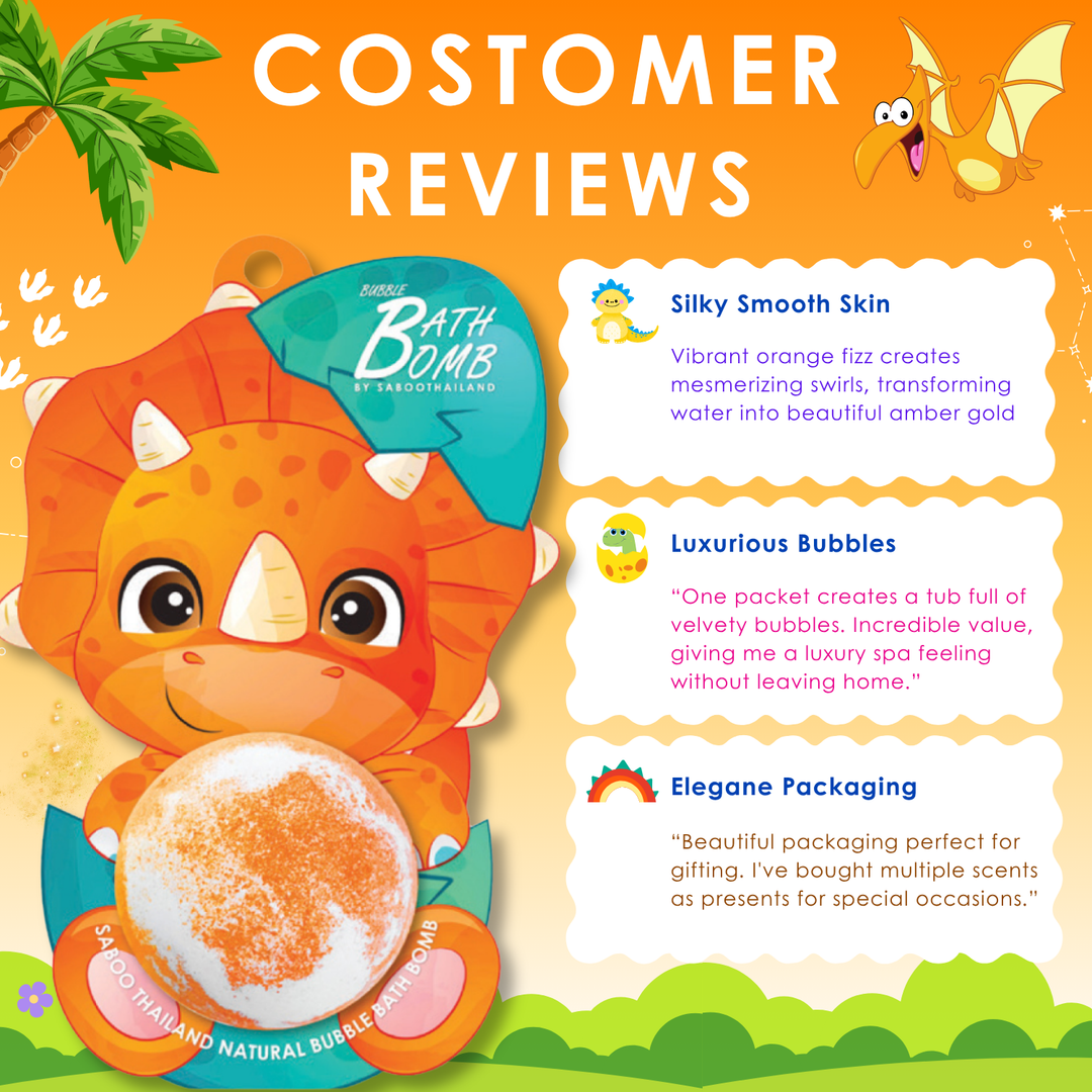 Bubble Bath Bomb - Dinosaur Package - 150g - Orange