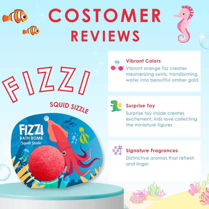 Fizzy Bath Bomb - Sea Animal Package - 100g - Squid Sizzle