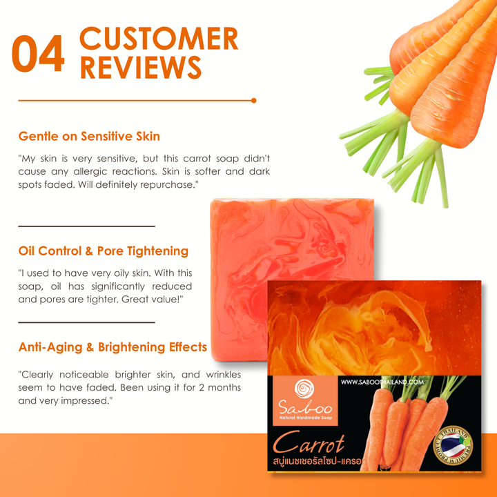 Natural Soap - Square Shape - 100g - Carrot