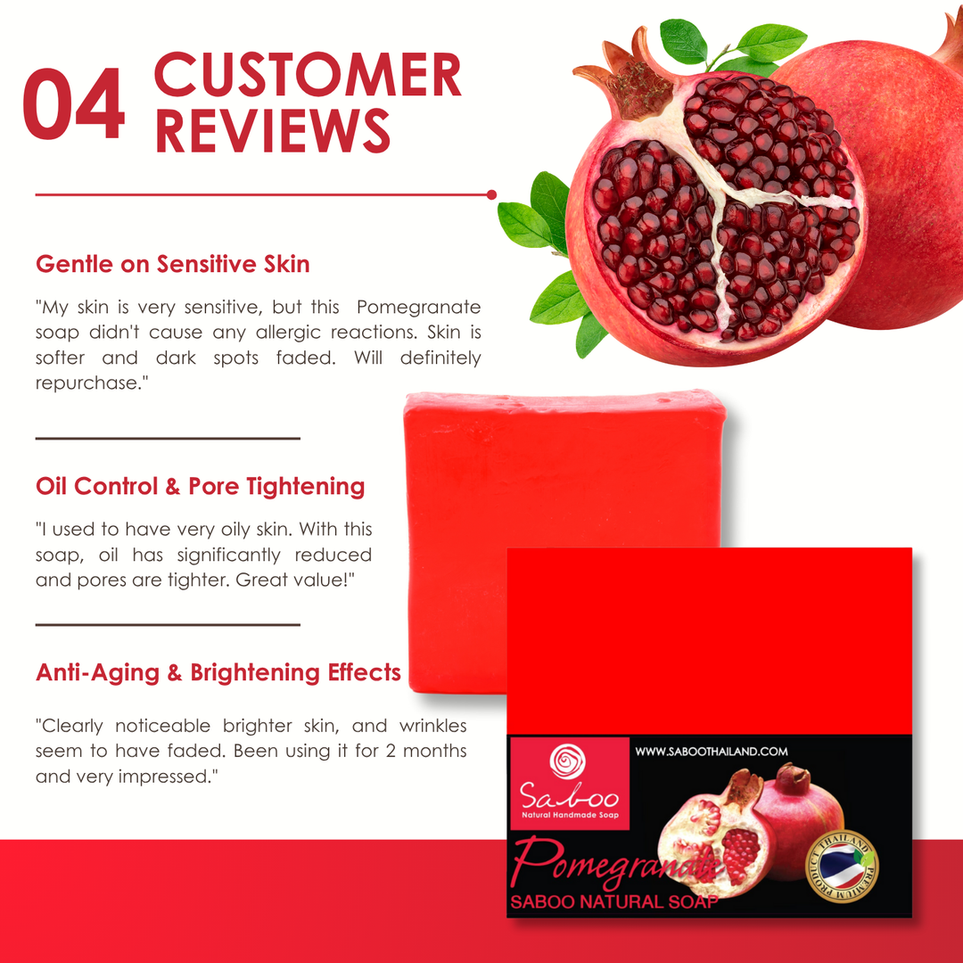 Natural Soap - Square Shape - 100g - Pomegranate