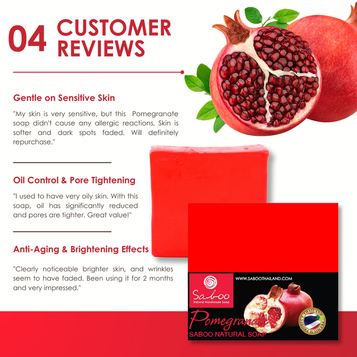Natural Soap - Square Shape - 100g - Pomegranate