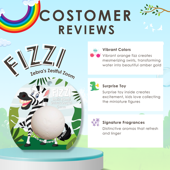 Fizzy Bath Bomb - Jungle Package - 100g - Zebra's Zestful Zoom