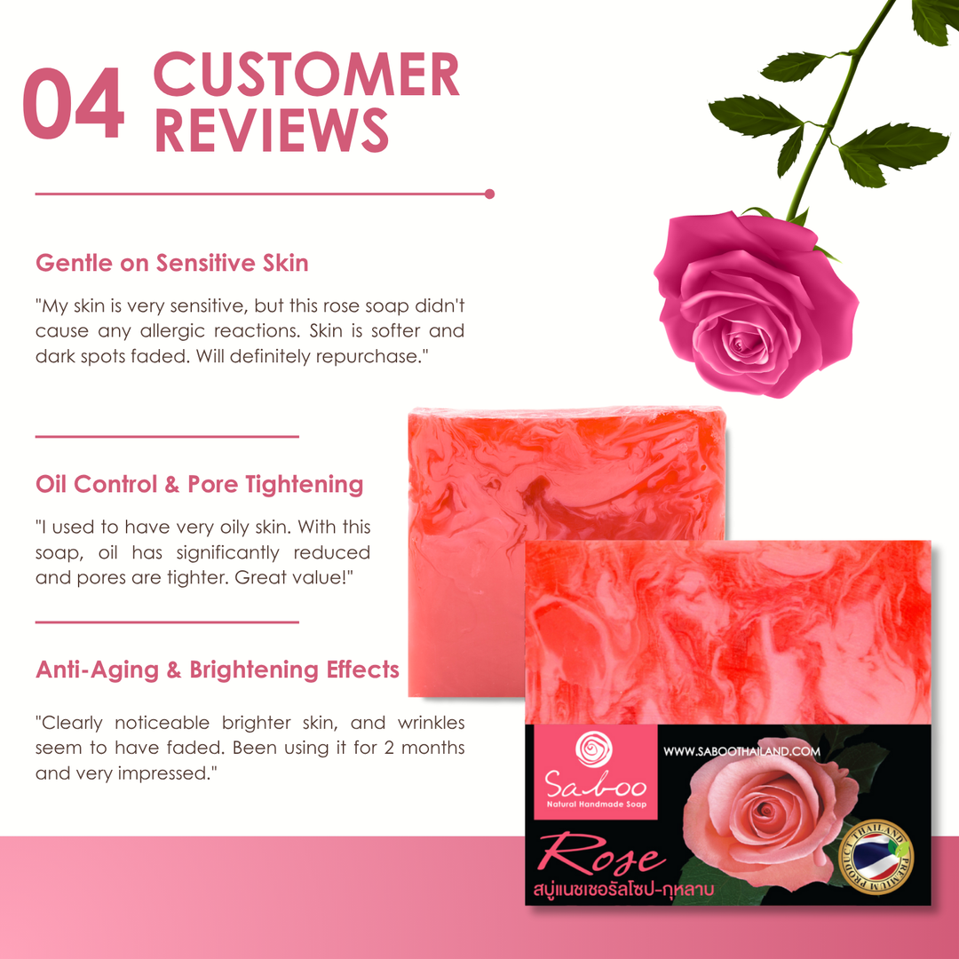 Natural Soap - Square Shape - 100g - Rose