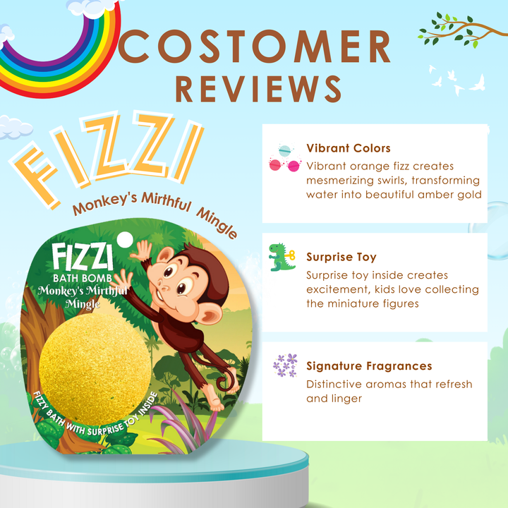 Fizzy Bath Bomb - Jungle Package - 100g - Monkey's Mirthful Mingle