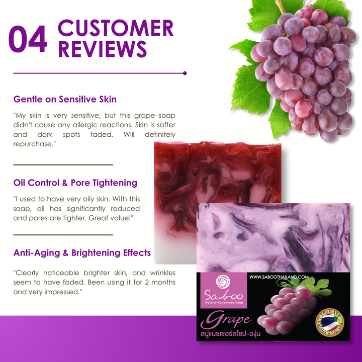 Natural Soap - Square Shape - 100g - Grape