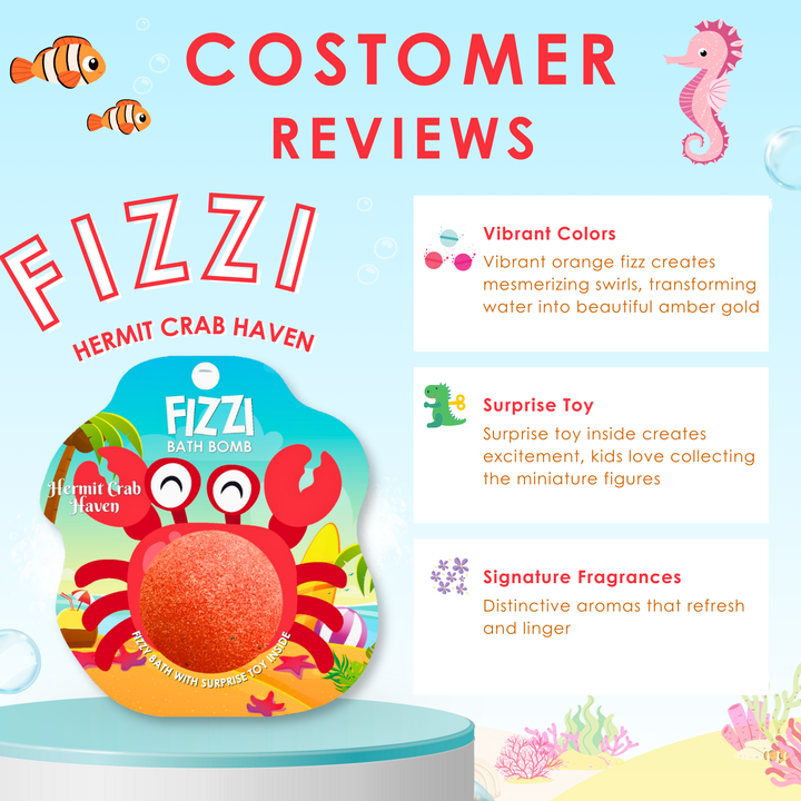 Fizzy Bath Bomb - Sea Animal Package - 100g - Hermit Crab Haven