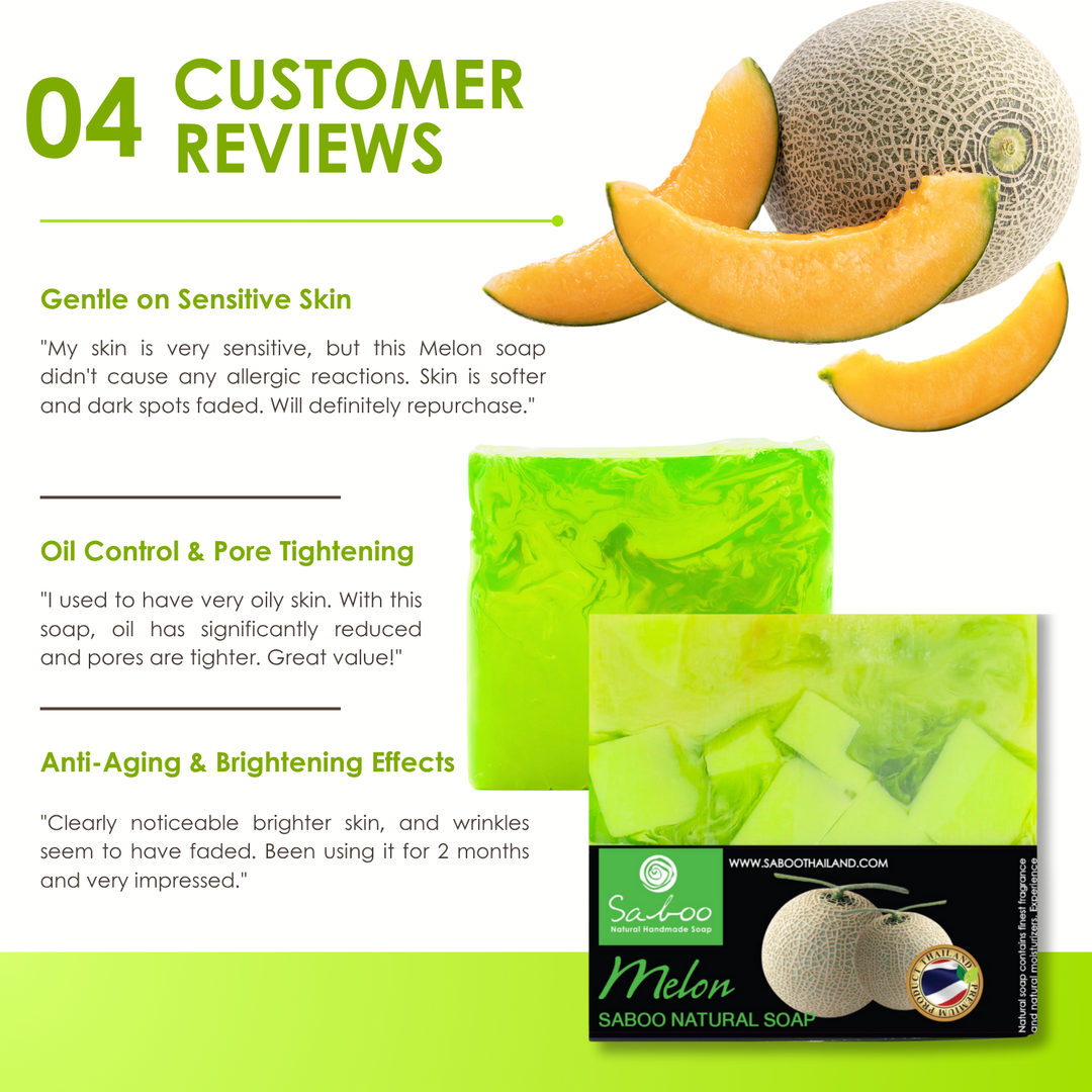 Natural Soap - Square Shape - 100g - Melon