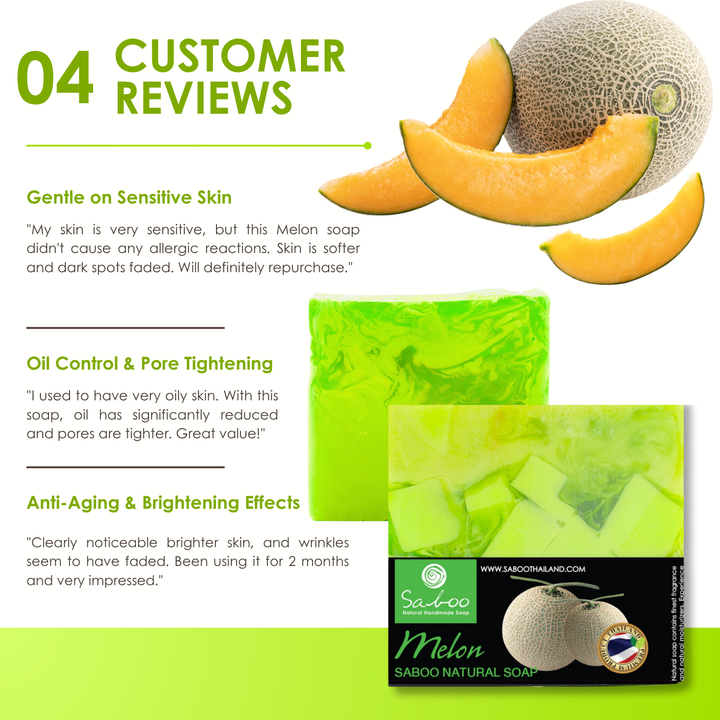 Natural Soap - Square Shape - 100g - Melon