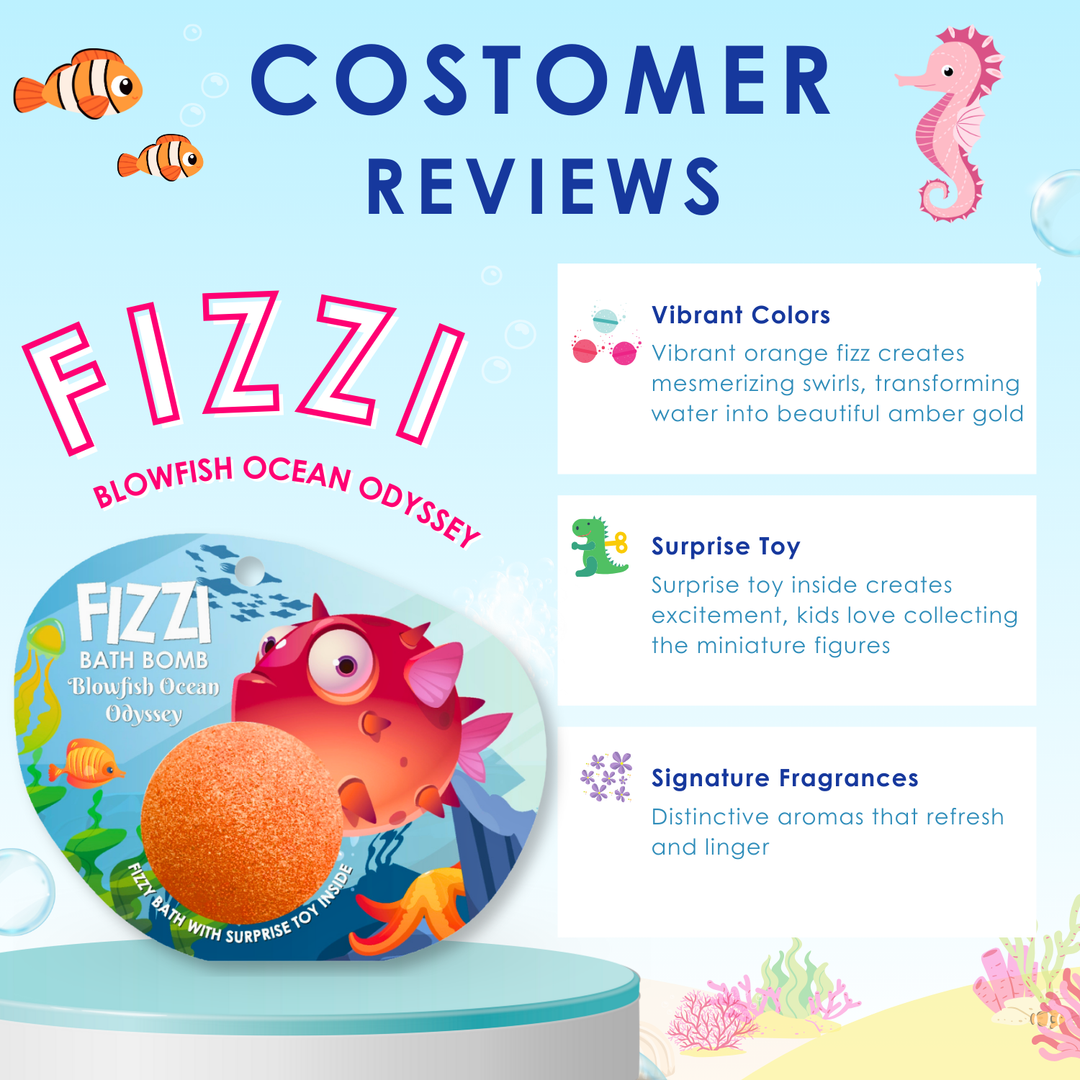 Fizzy Bath Bomb - Sea Animal Package  -100g  - Blowfish Ocean Odyssey