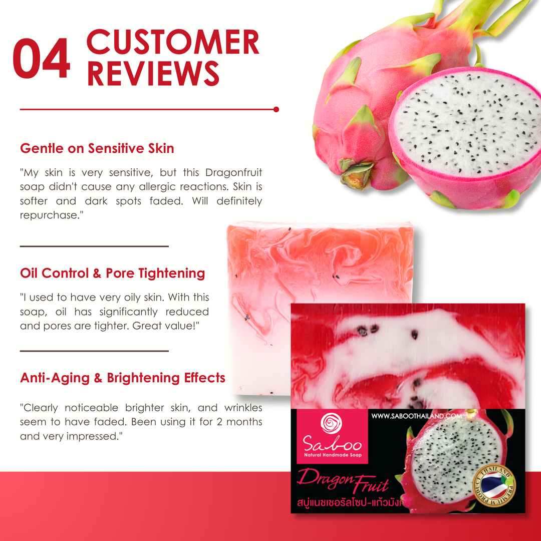Natural Soap - Square Shape - 100g - Dragonfruit