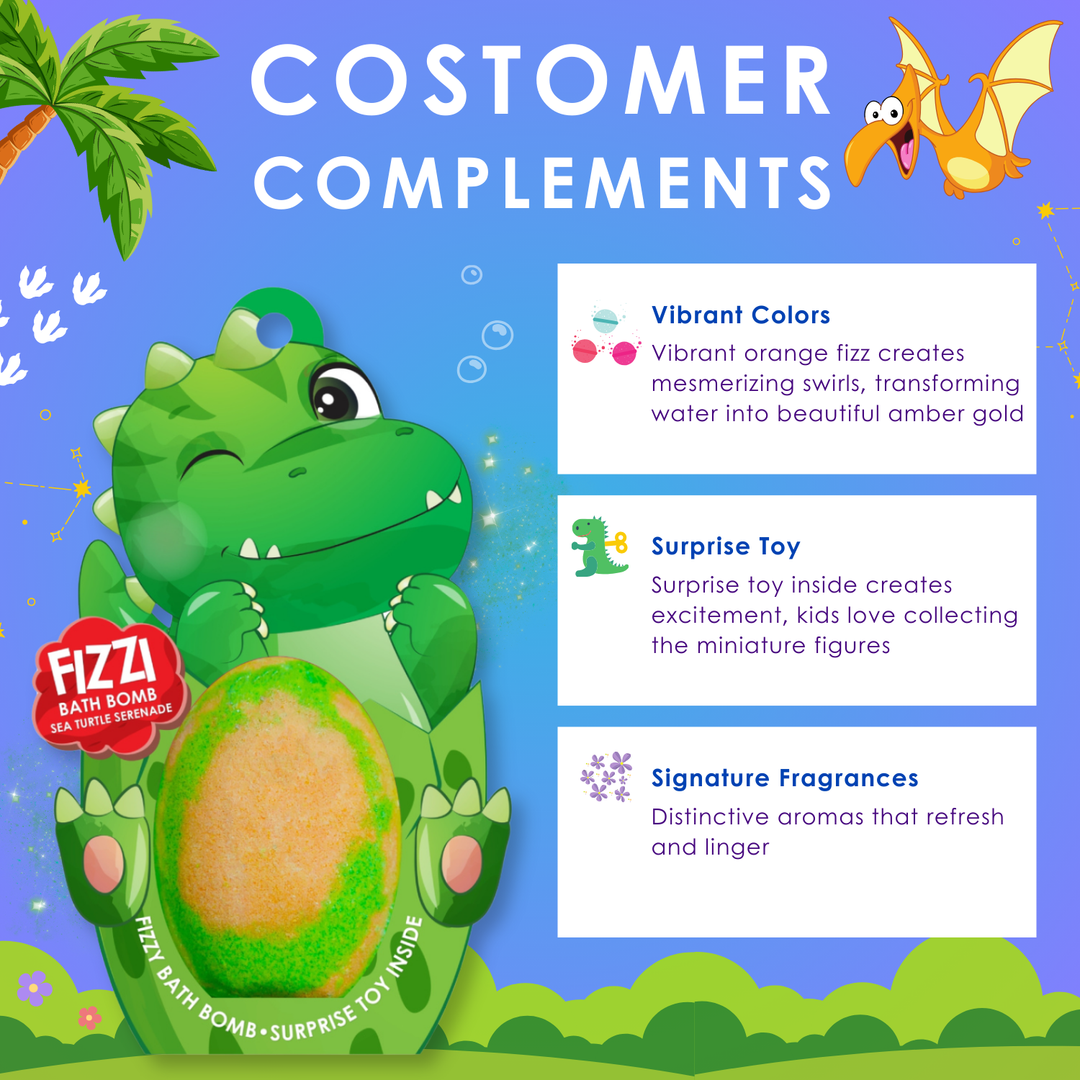Fizzy Bath Bomb - Dinosaur Package - 180g - Sea Turtle Serenade