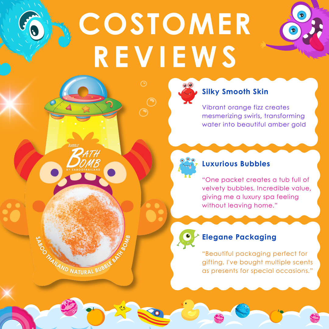 Bubble Bath Bomb - Monster - 150g - Orange