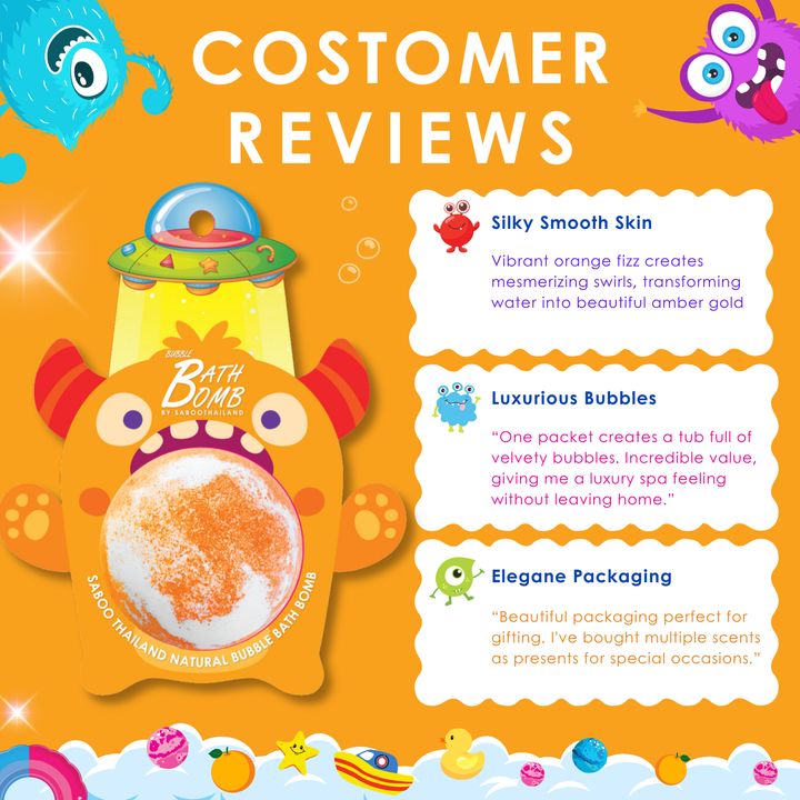 Bubble Bath Bomb - Monster - 150g - Orange
