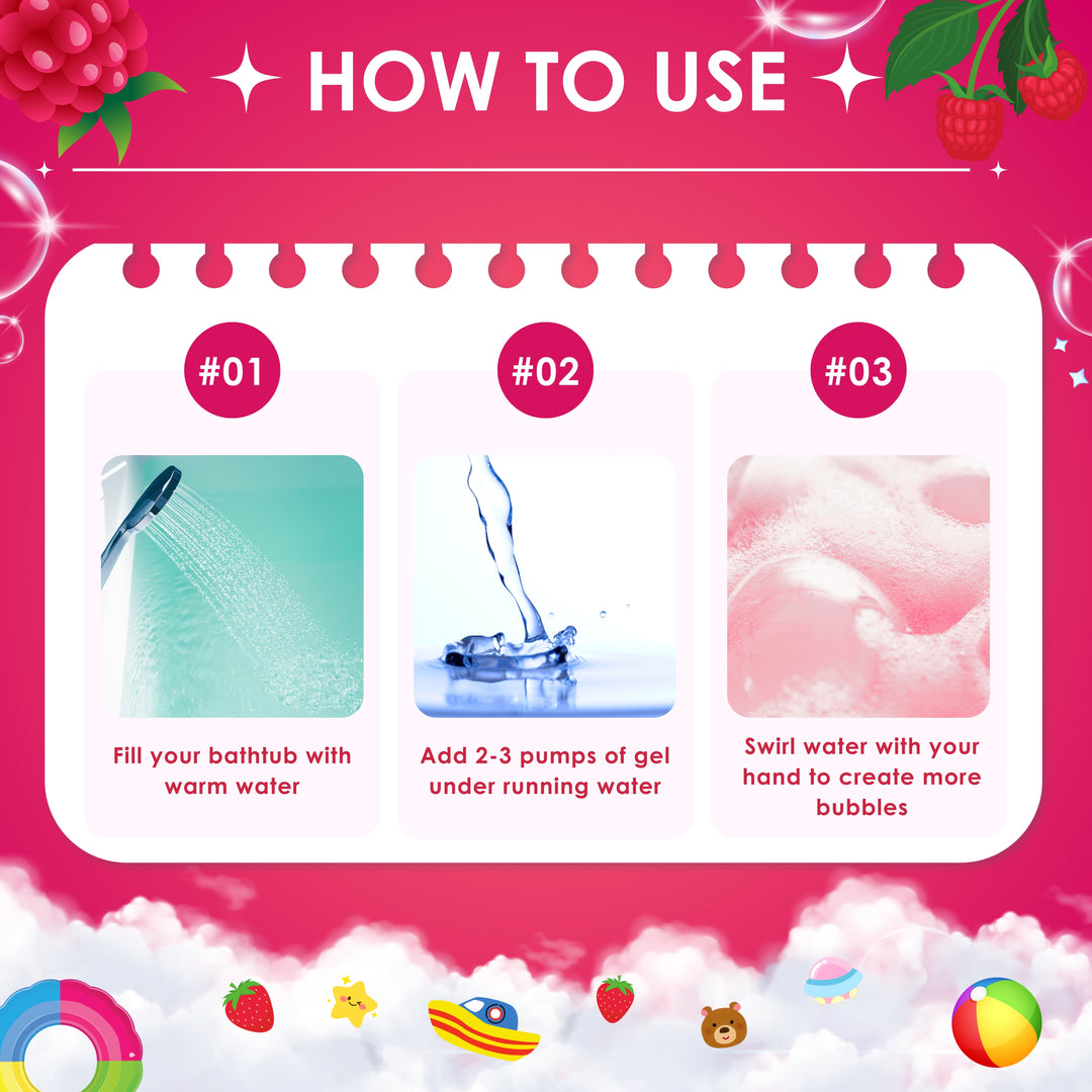 Bubble Bath Gel - 250 ml - Raspberry Razzle
