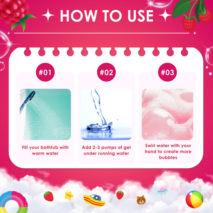 Bubble Bath Gel - 250 ml - Raspberry Razzle