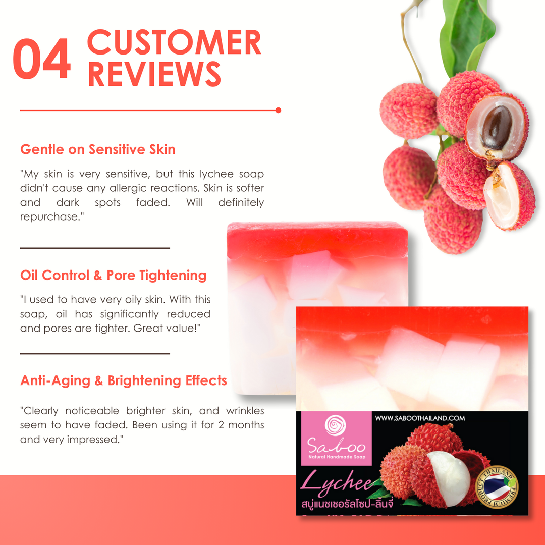 Natural Soap - Square Shape - 100g - Lychee