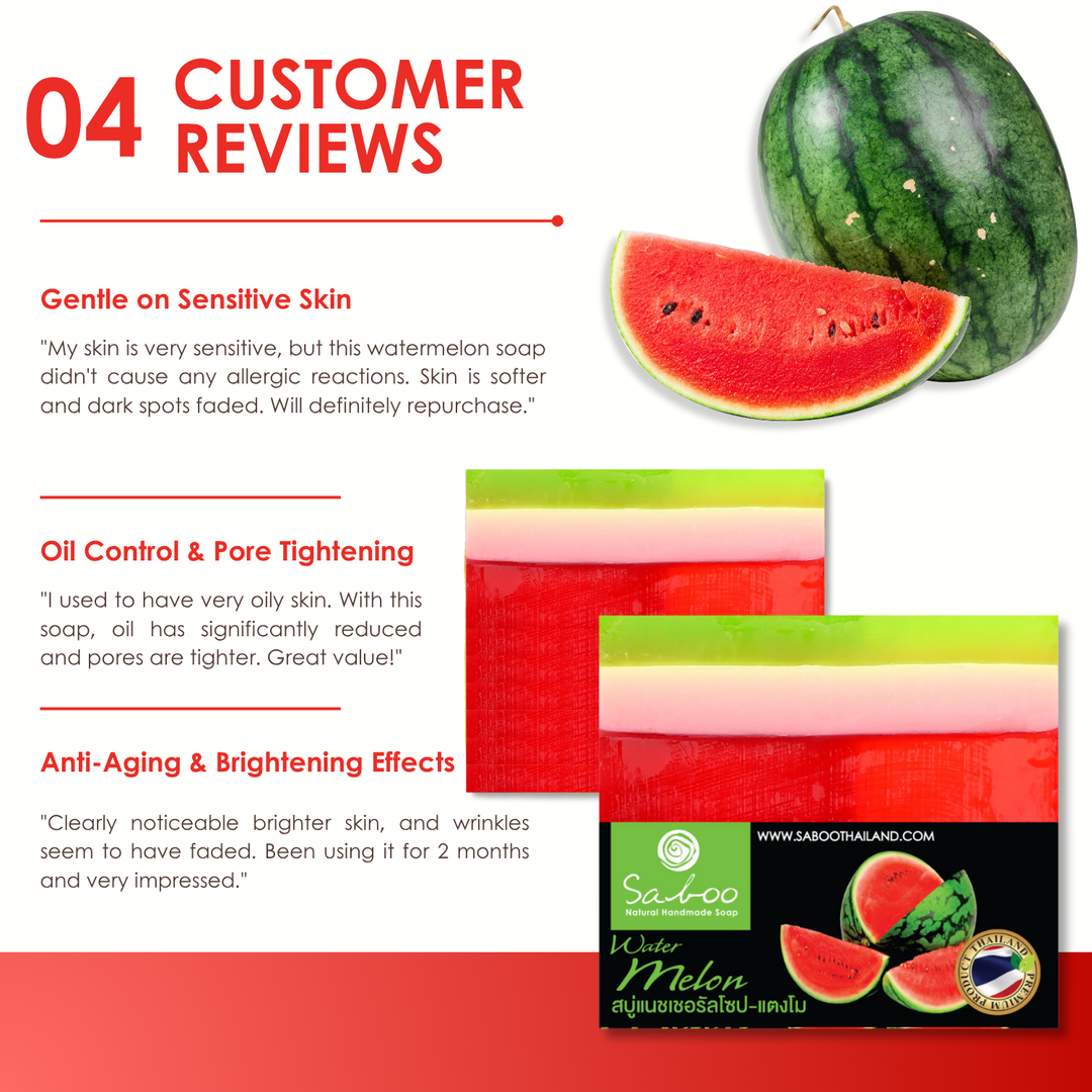 Natural Soap - Square Shape - 100g - Watermelon