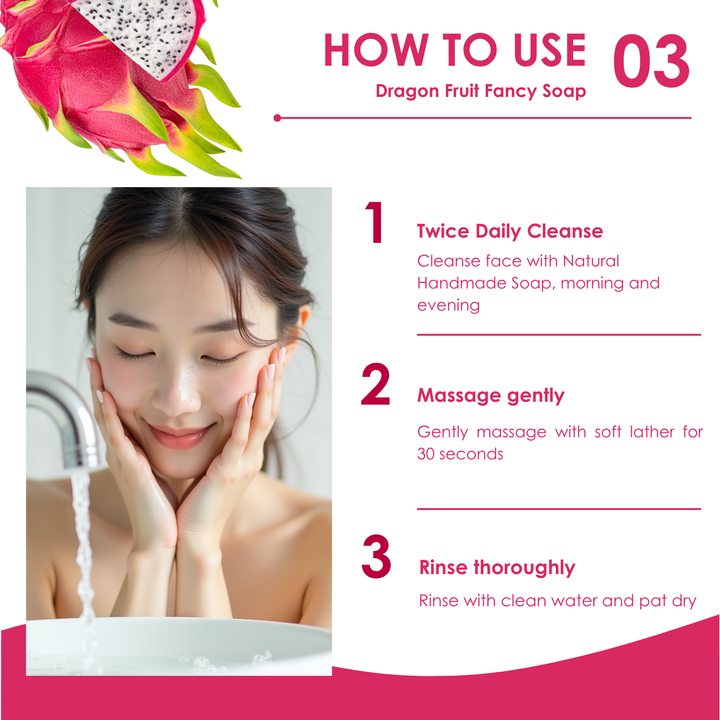 Natural Fancy Soap - 100g - Dragon Fruit