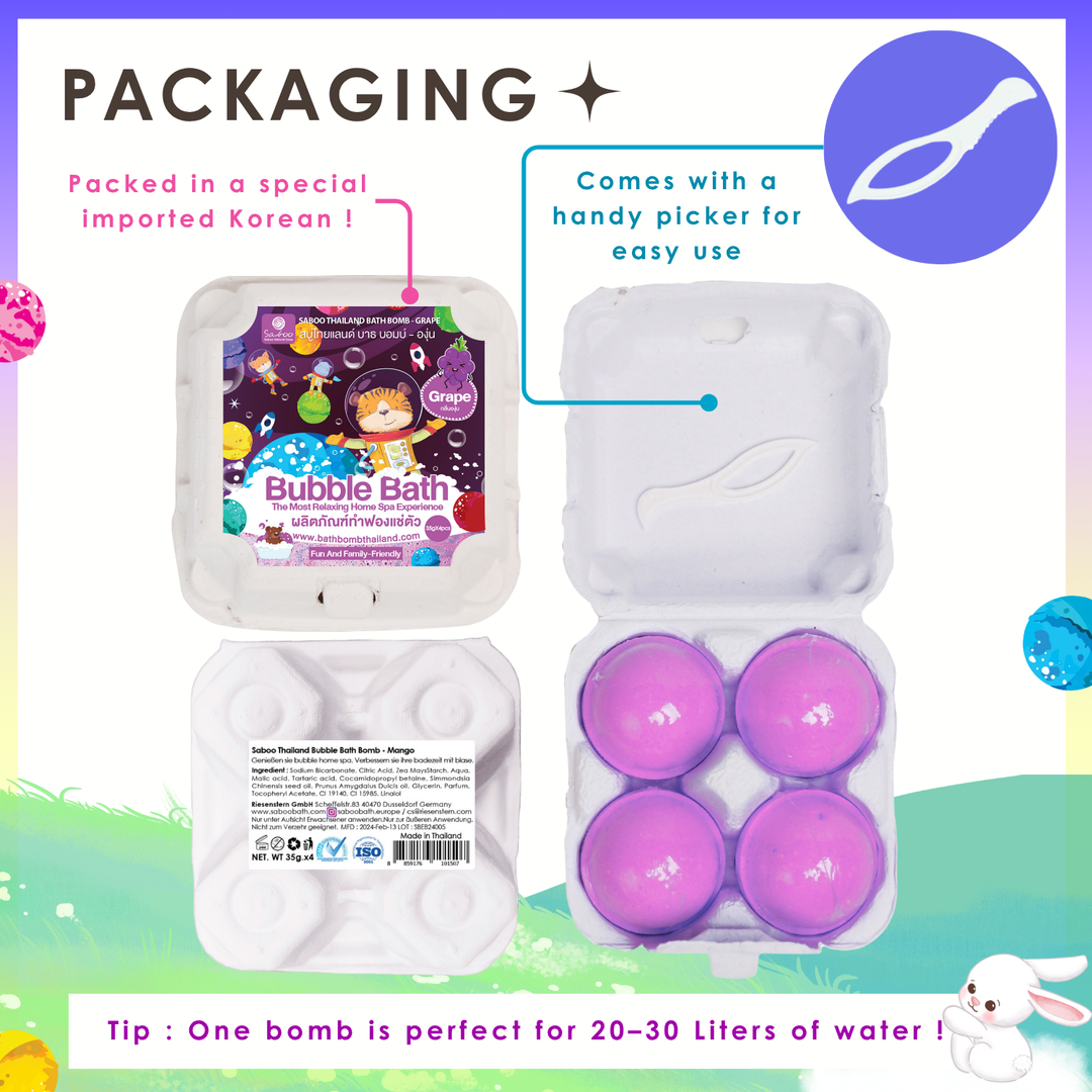 Bubble Bath Bomb - 4PCS Package - 150g - Grape