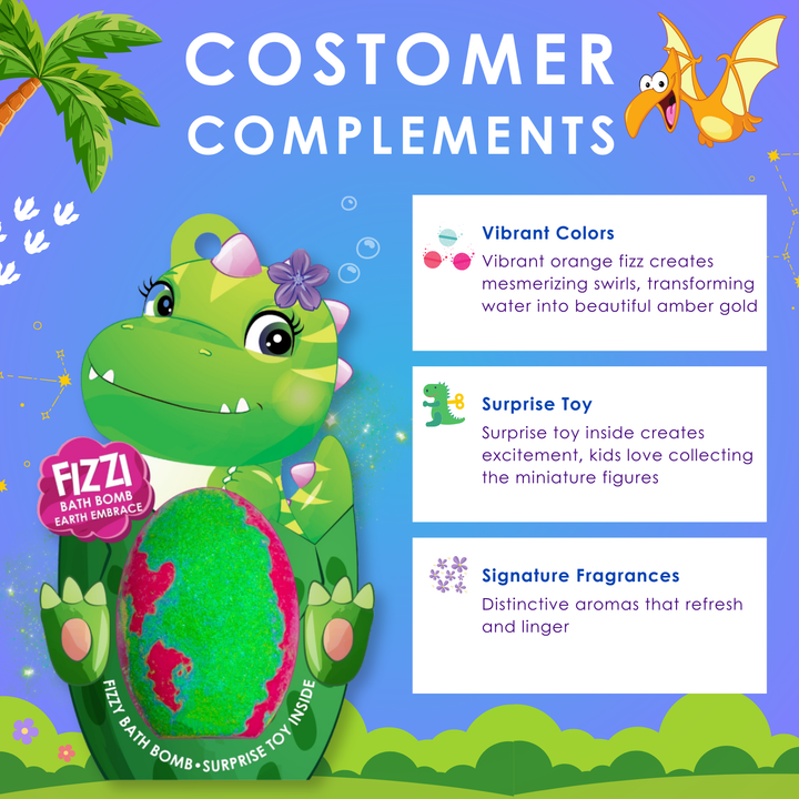 Fizzy Bath Bomb - Dinosaur Package - 180g - Earth Embrace