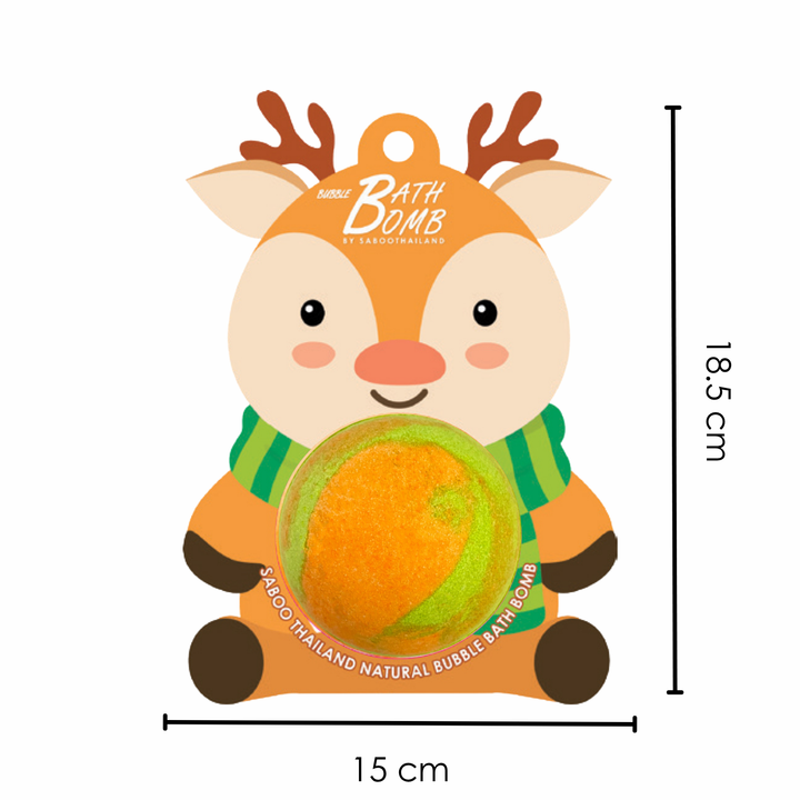 Bubble Bath Bomb - Christmas Rain Deer - 150g - Melon