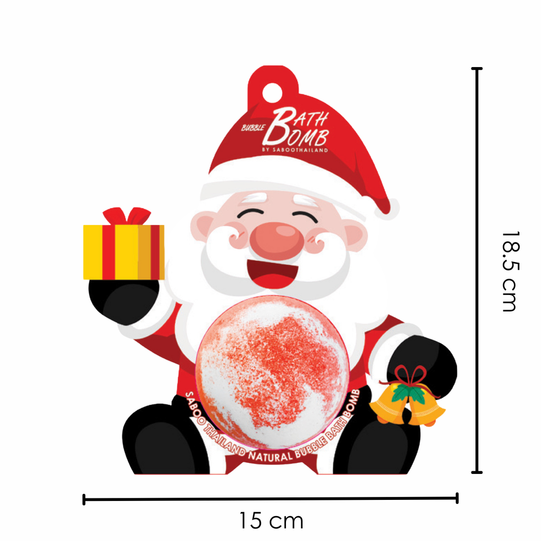Bubble Bath Bomb - Christmas Santa Cross - 150g - Rose