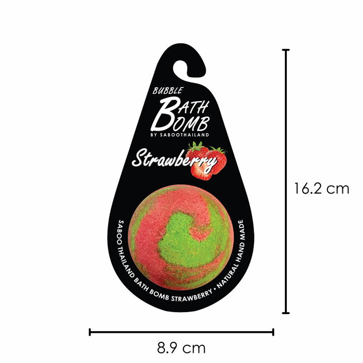 Bubble Bath Bomb - Black Package - 150g - Strawberry