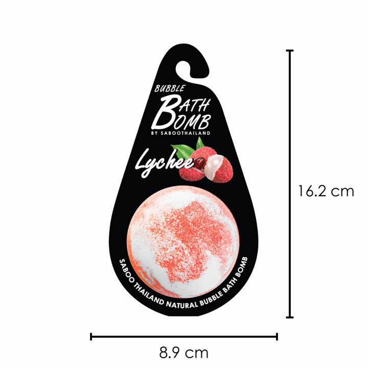 Bubble Bath Bomb - Black Package - 150g - Lychee