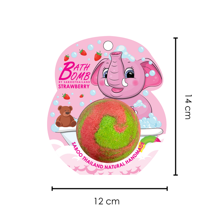 Bubble Bath Bomb - Elephant Package - 150g - Strawberry