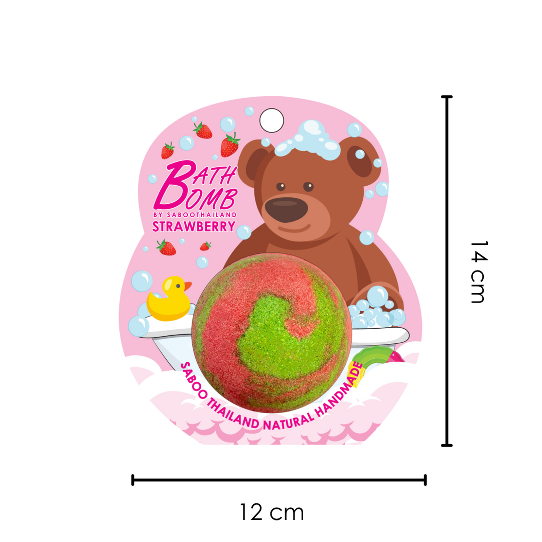 Bubble Bath Bomb - Bear Package - 150g - Strawberry