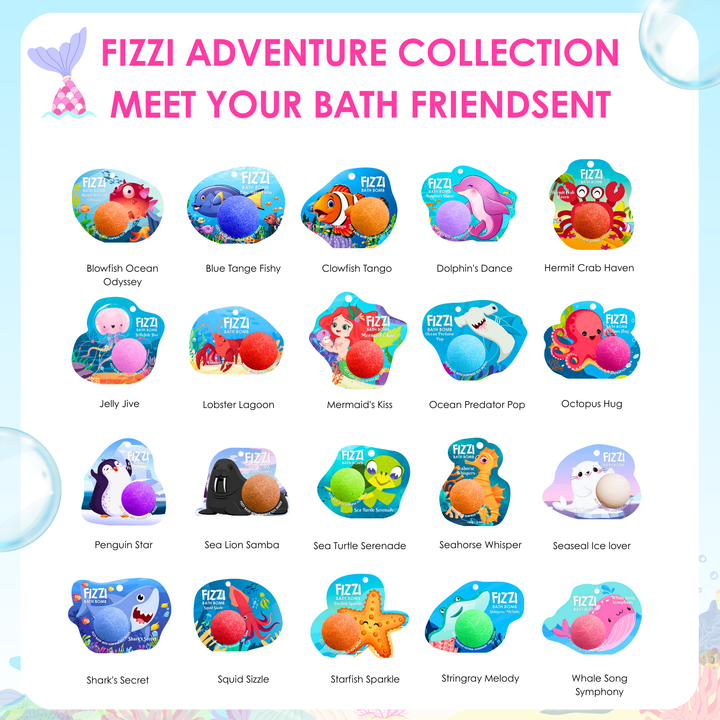 Fizzy Bath Bomb - Sea Animal Package - 100g - Whale Song Symphony