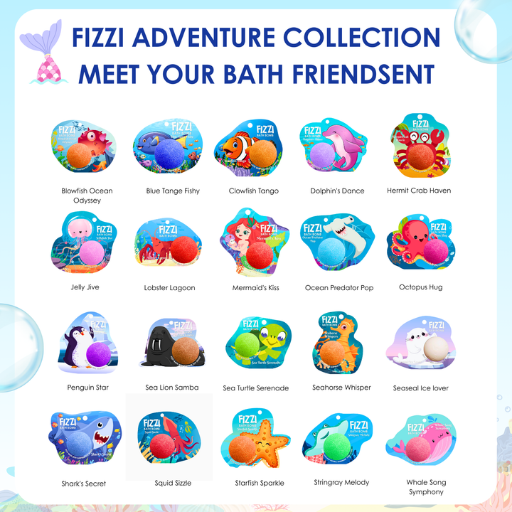 Fizzy Bath Bomb - Sea Animal Package  -100g  - Blowfish Ocean Odyssey