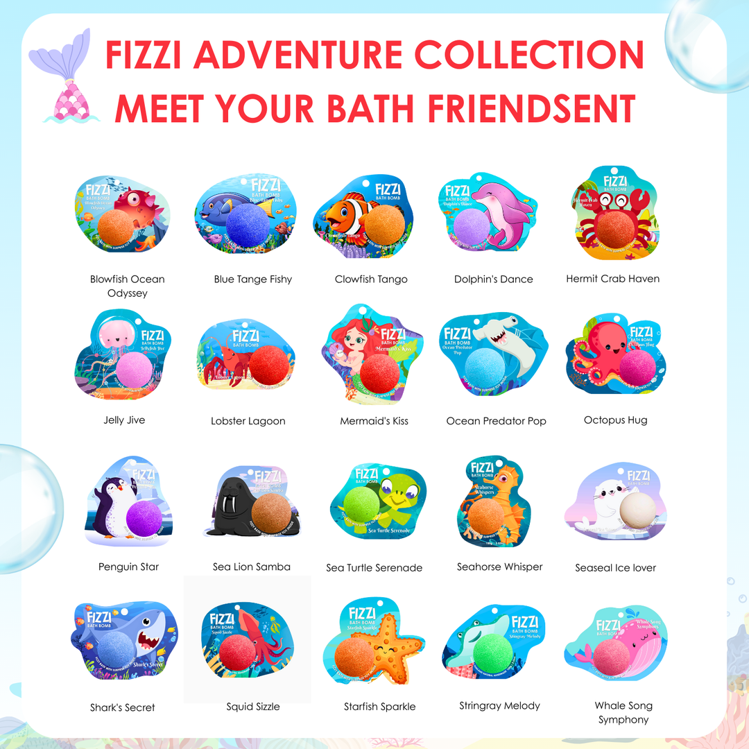 Fizzy Bath Bomb - Sea Animal Package - 100g - Hermit Crab Haven