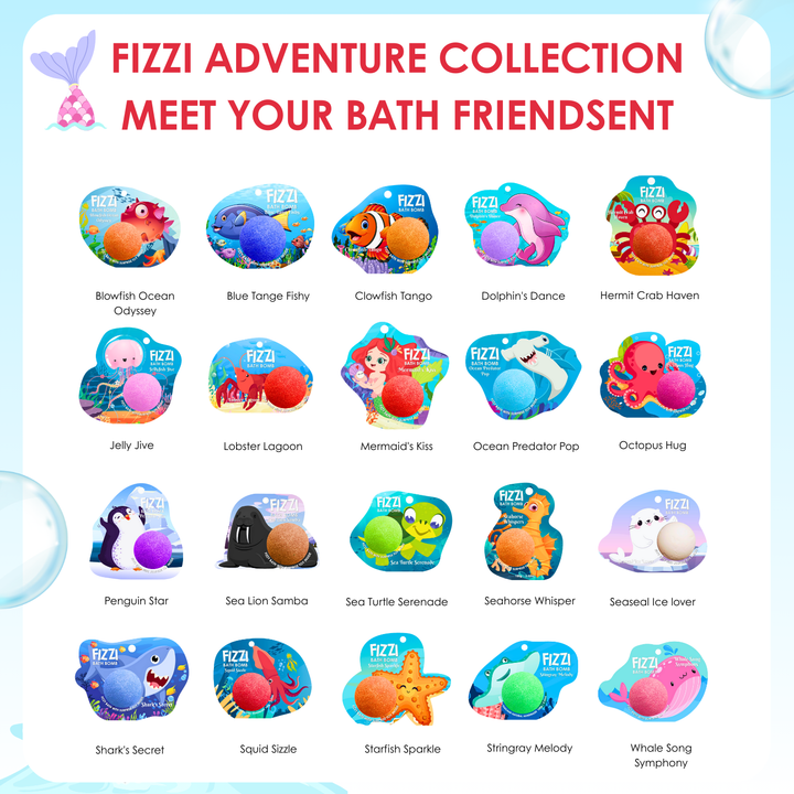Fizzy Bath Bomb - Sea Animal Package - 100g - Squid Sizzle