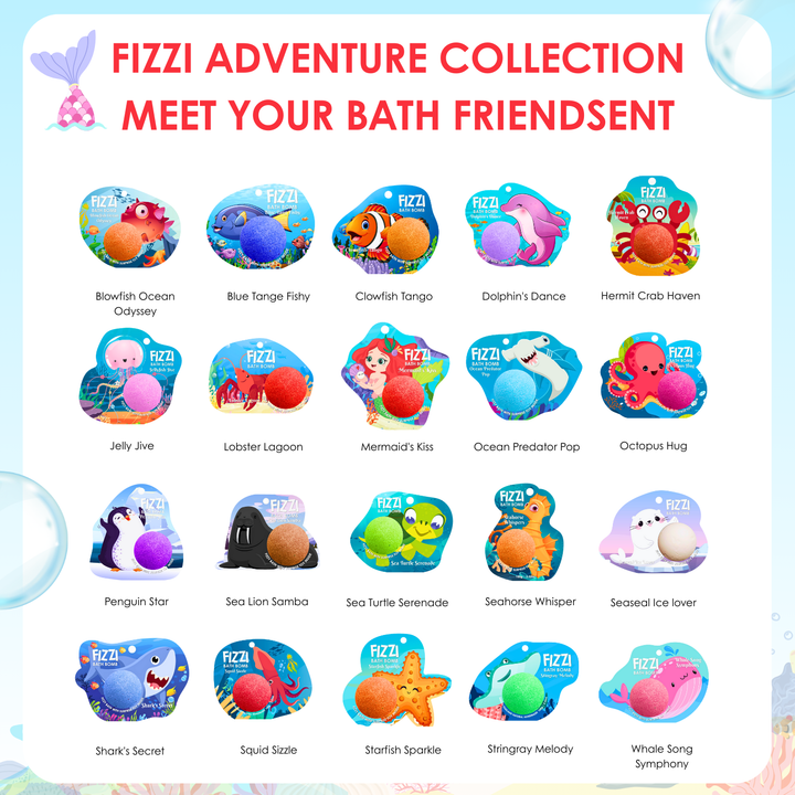 Fizzy Bath Bomb - Sea Animal Package - 100g - Mermaid's Kiss