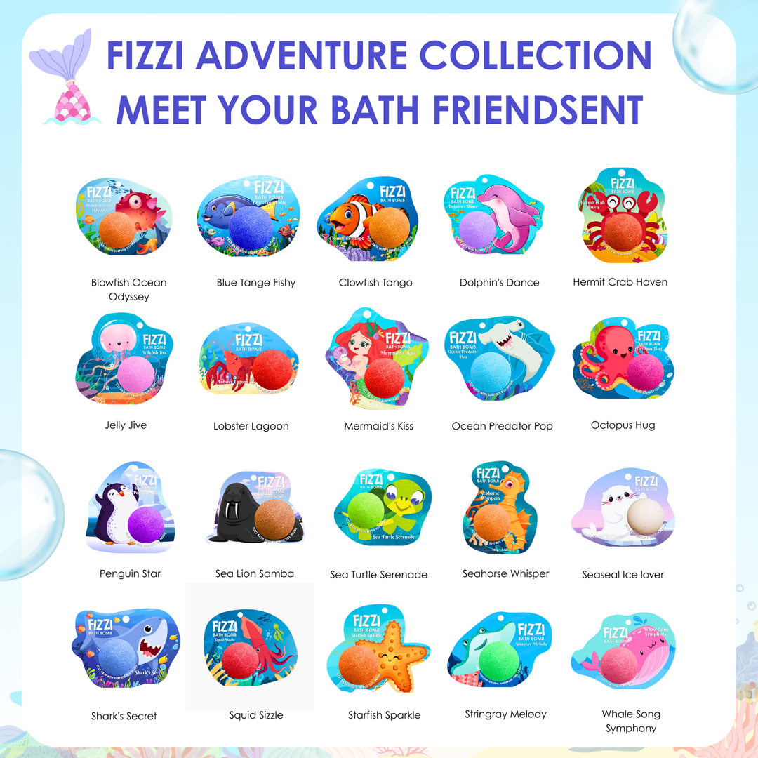 Fizzy Bath Bomb - Sea Animal Package - 100g - Penguin Star