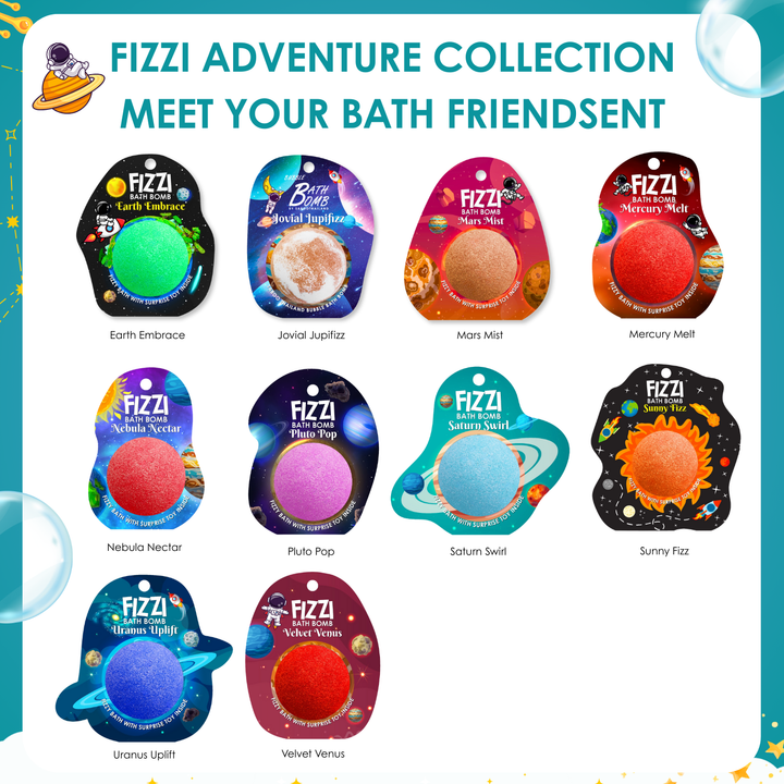 Fizzy Bath Bomb - Solar System Package - 100g - Saturn Swirl