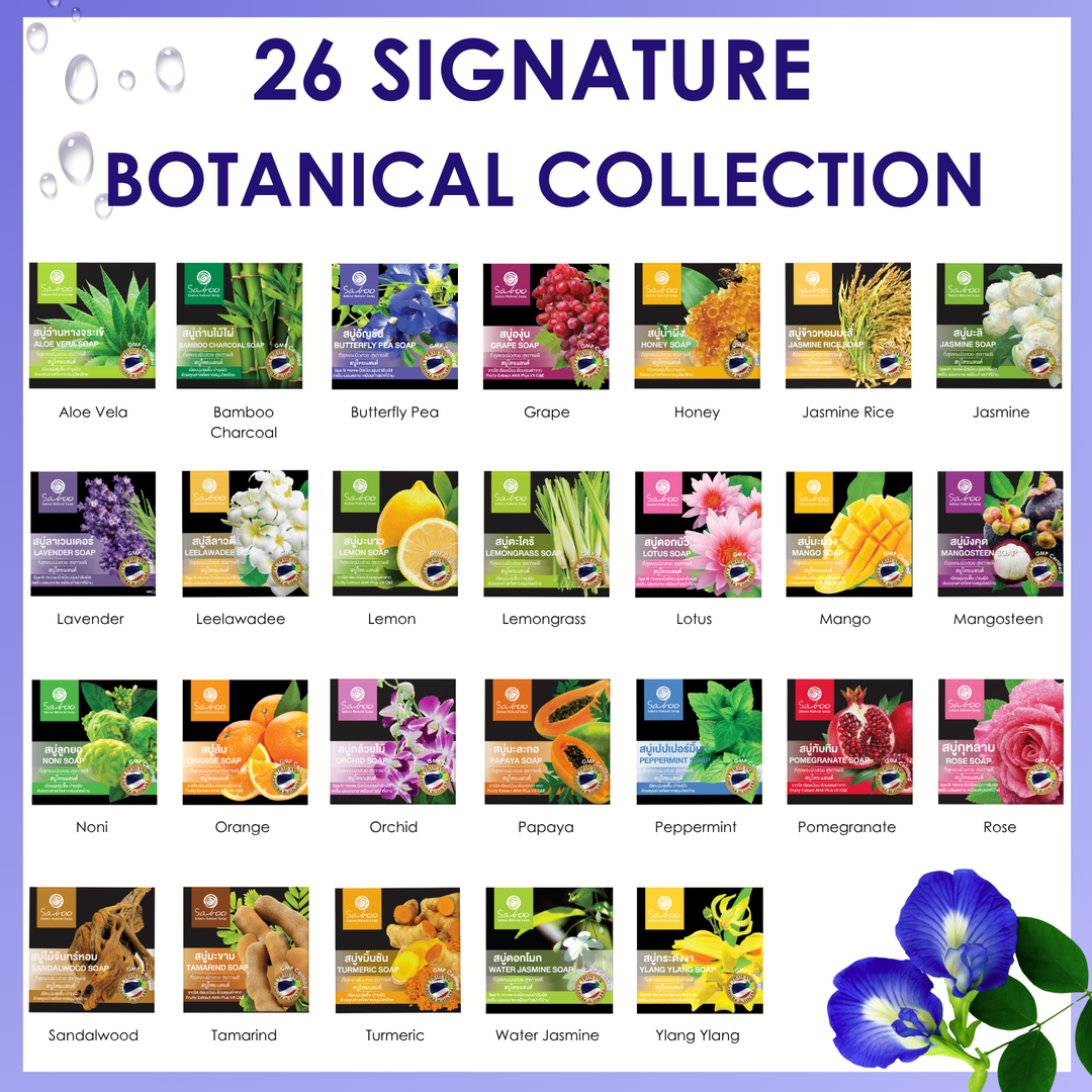 Premium Soap - Black Box Package - 100g - Butterfly Pea